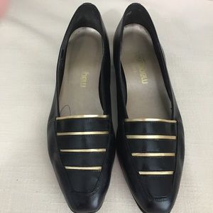 Classic black leather shoe